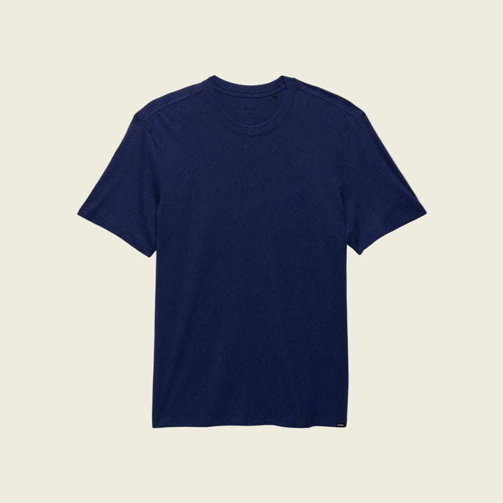 Navy blue t-shirt on a white background
