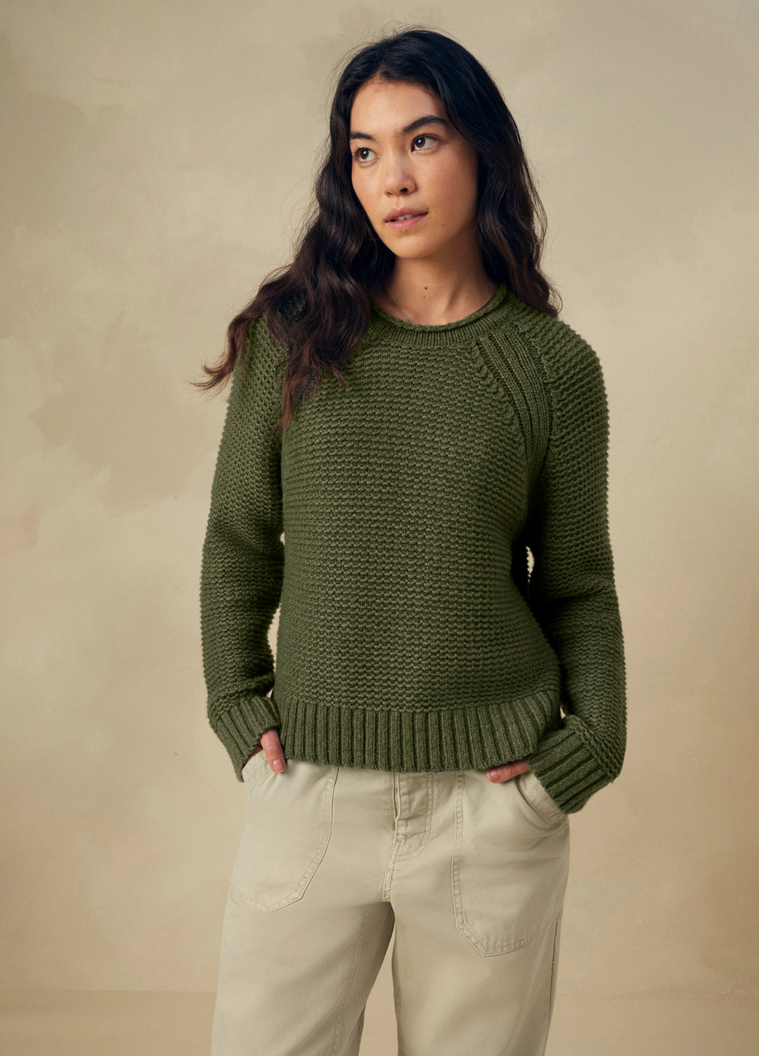 Prana W's Cades Cove Sweater Rye Green