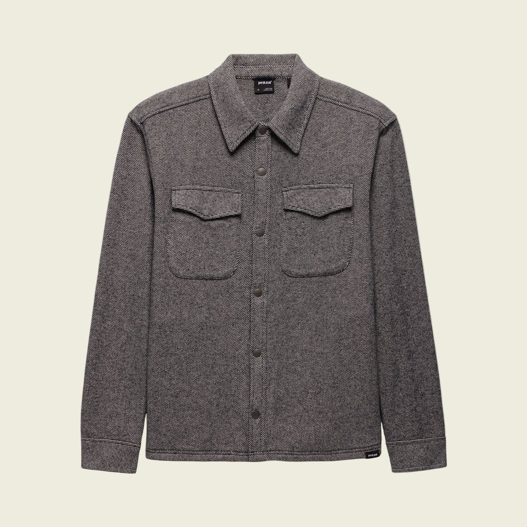 Gray jacket with two front pockets on a white background