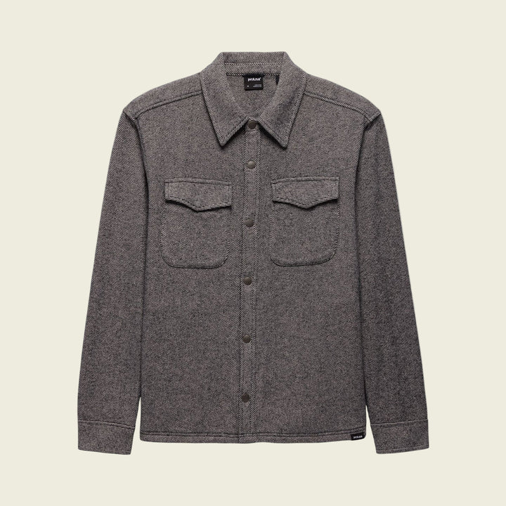 Gray jacket with two front pockets on a white background