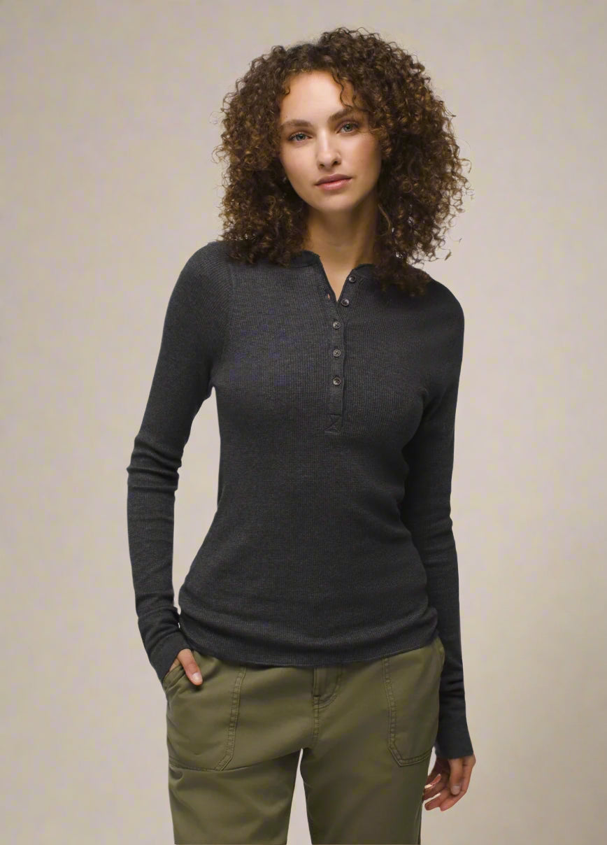 Prana W's Touchstone Henley | Charcoal Heather