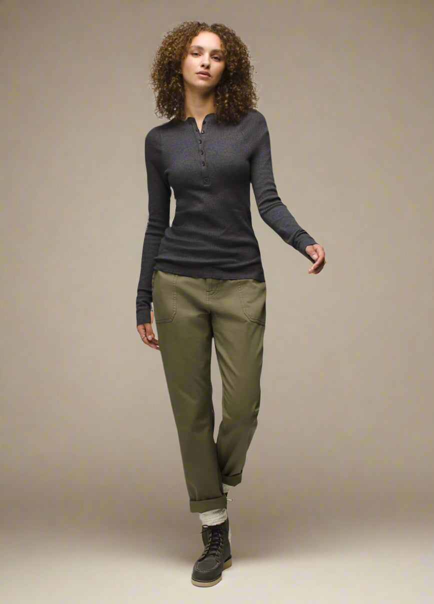 Prana W's Touchstone Henley | Charcoal Heather
