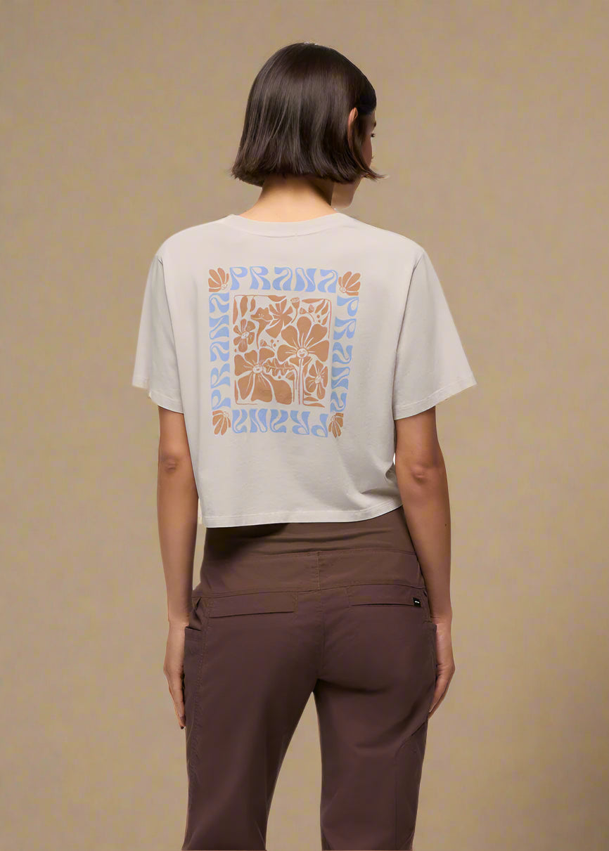 prAna Everyday Graphic Crop Tee | Almond Good Vibes