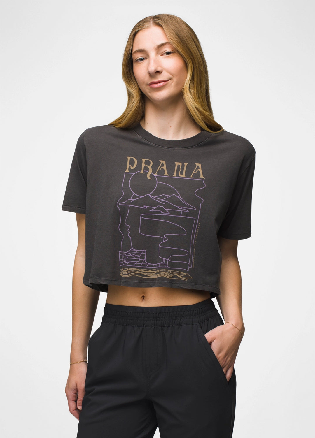 Everyday VW Graphic Crop Tee | Charcoal Mindscape