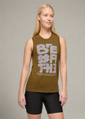 Prana Women's Everyday Graphic Tank | Retro Olive / Luminous Breathe