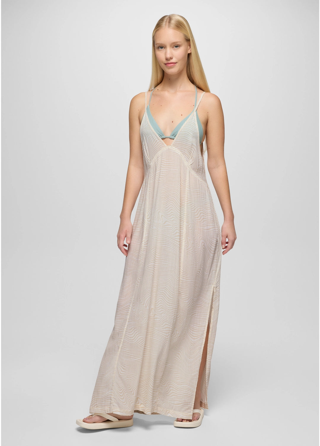 Prana Women's Fernie V-Neck Maxi Dress | Soft White Wavee