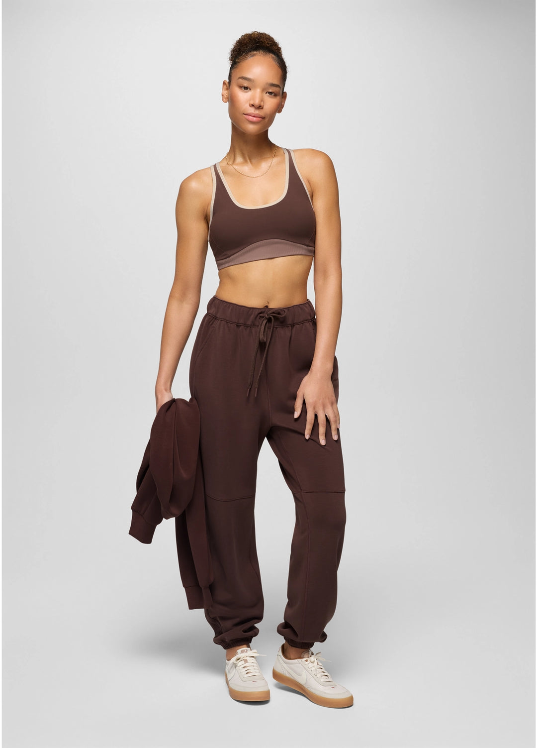 Prana  Women's Luxara Salutations Bra | Mocha Colorblock