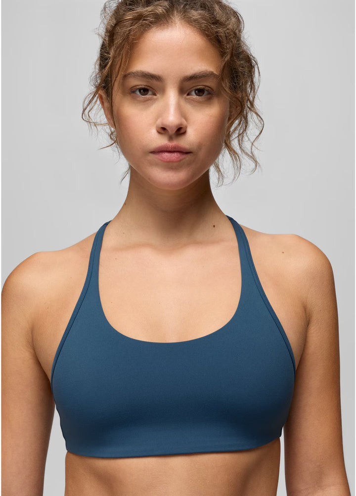 prAna Luxara Racerback Bra | Bluff Blue