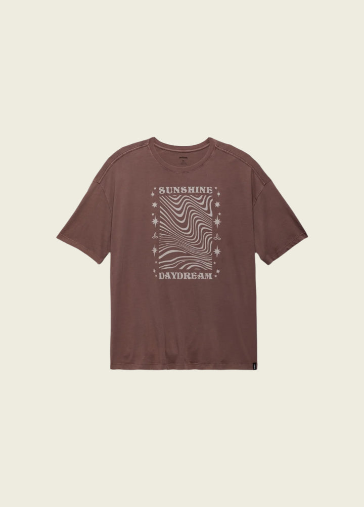 Prana Women's Everyday Graphic Oversized Tee | Carob Sunshine Daydream