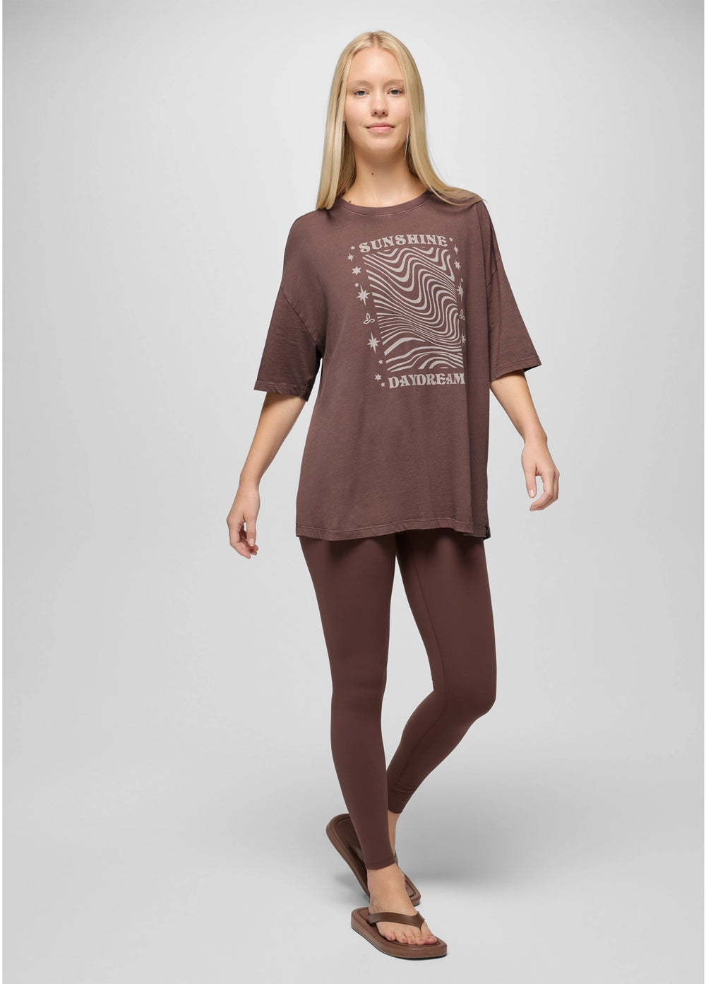 Prana Women's Everyday Graphic Oversized Tee | Carob Sunshine Daydream