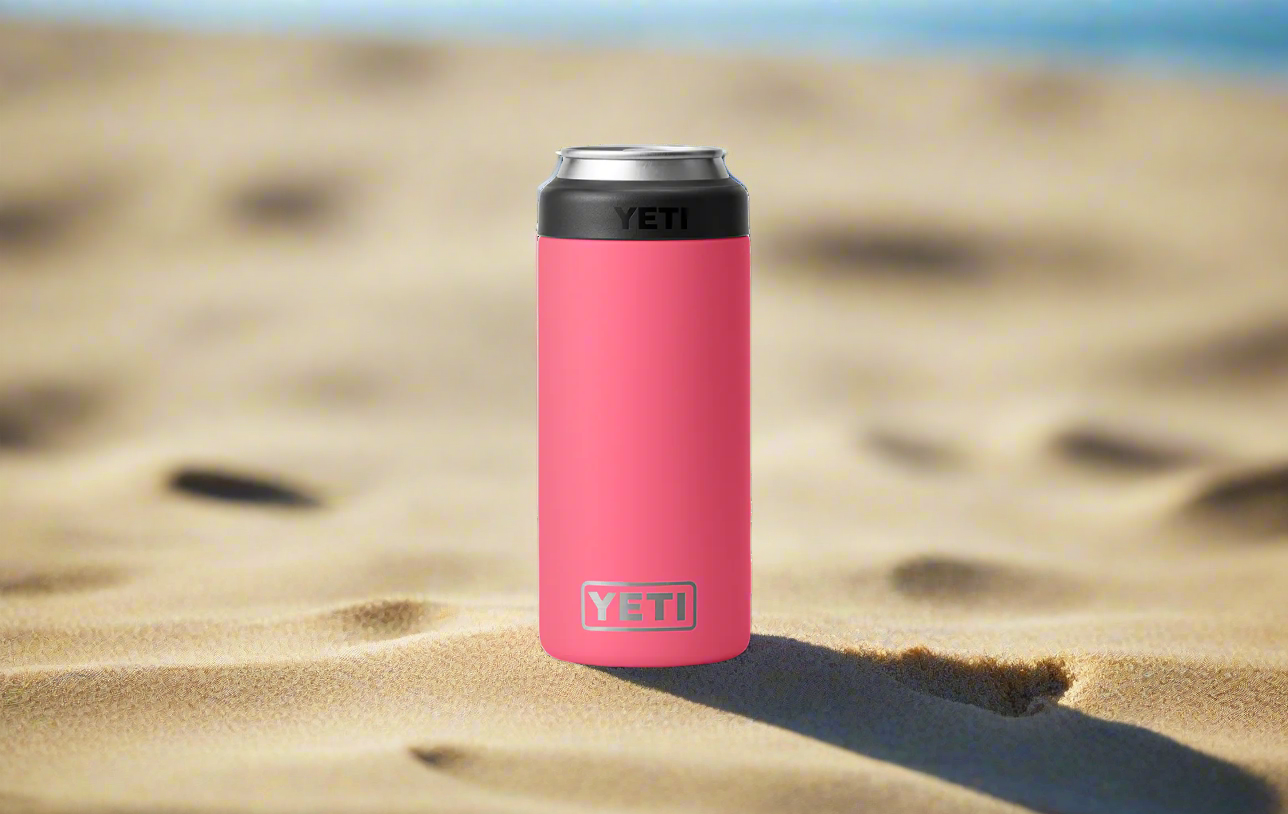 Yeti Rambler 12oz Slim Can Colster | Tropical Pink