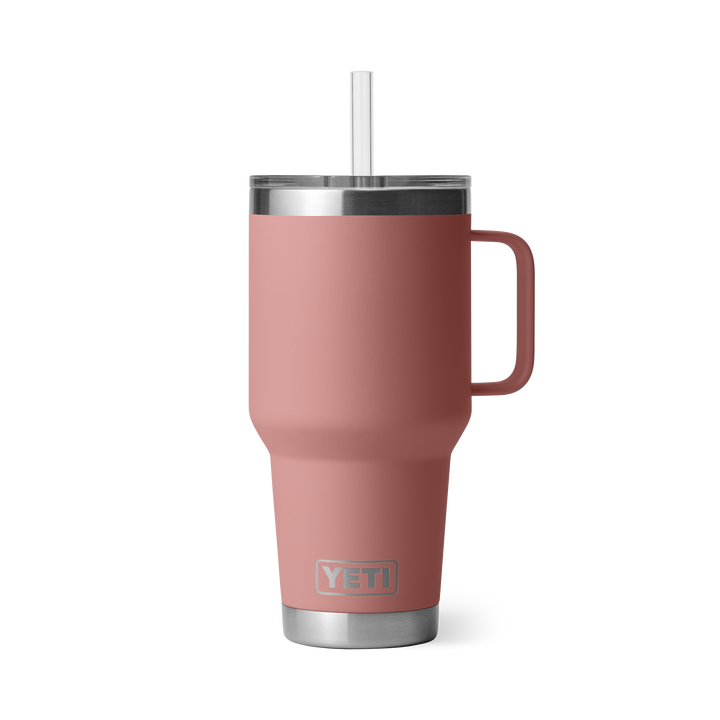 Yeti Rambler 35 oz Straw Mug Sandstone Pink