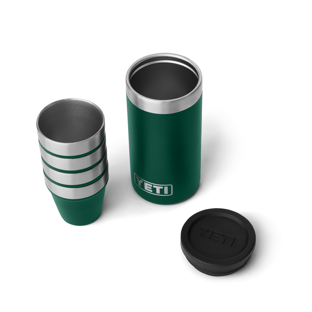 Yeti Shot Glasses & Case | Black Forest Green
