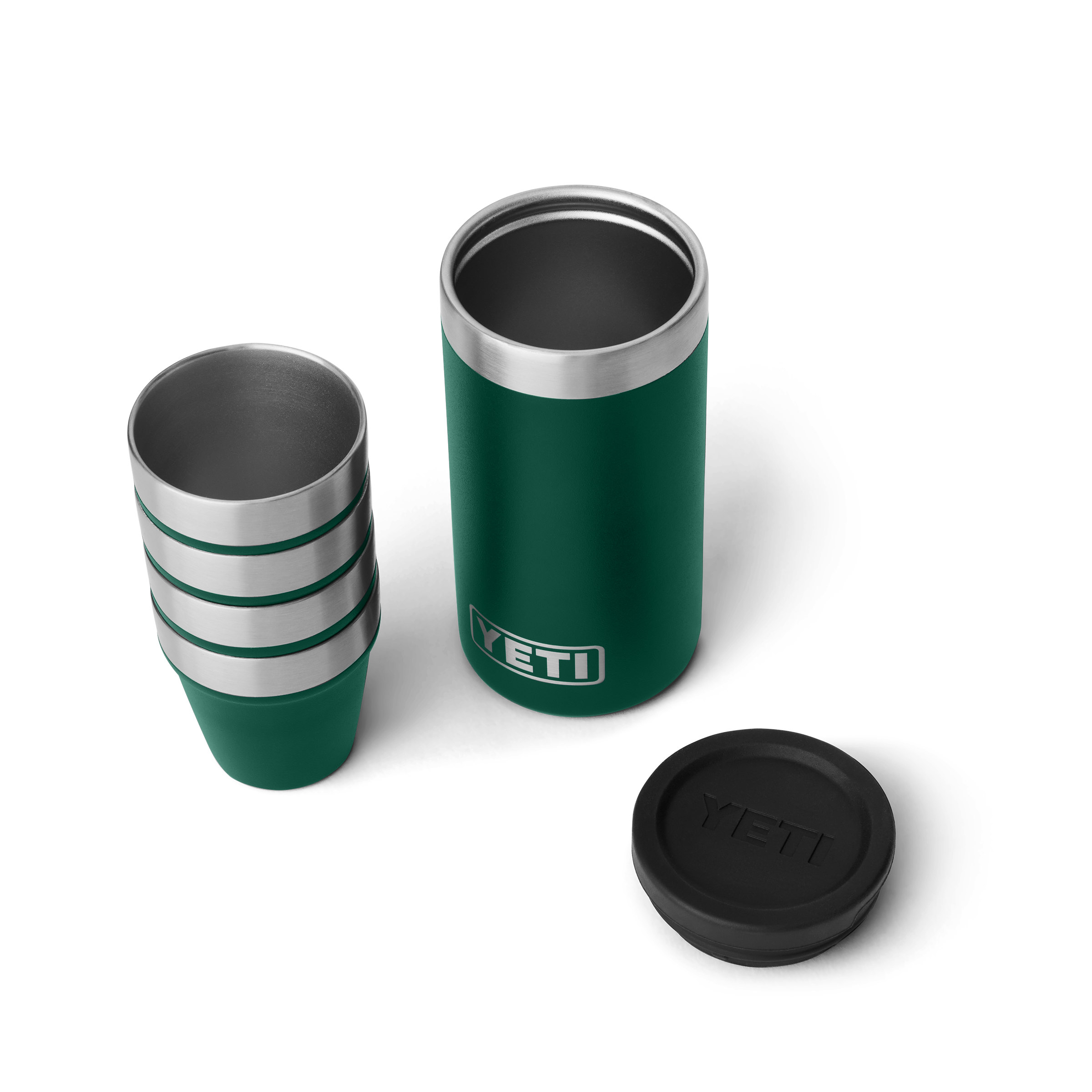 Yeti Shot Glasses & Case | Black Forest Green
