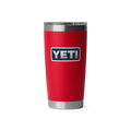 Red YETI insulated tumbler on a white background