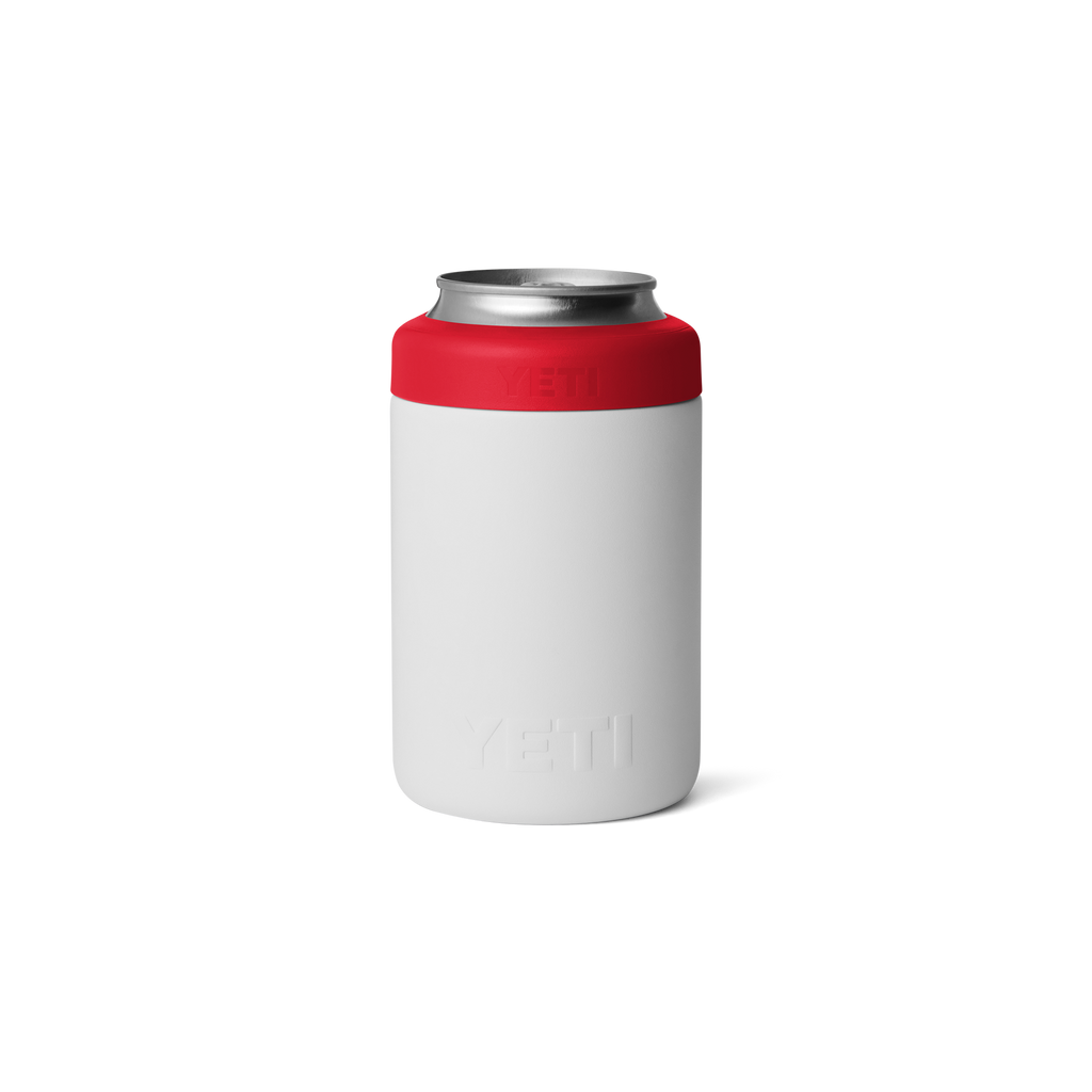 White can cooler with red top on a white background