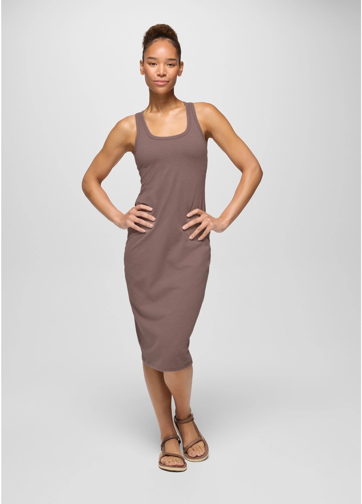 racerback midi dress Women's Rib Knit Racerback Tank Midi Dress