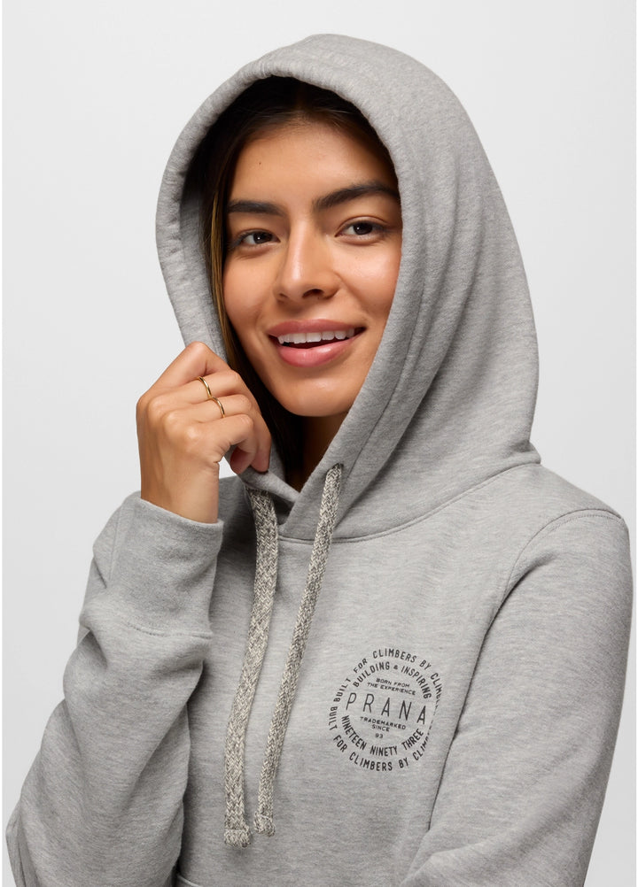 Prana Women's Everyday Graphic Hoodie | Heather Grey Simple Story