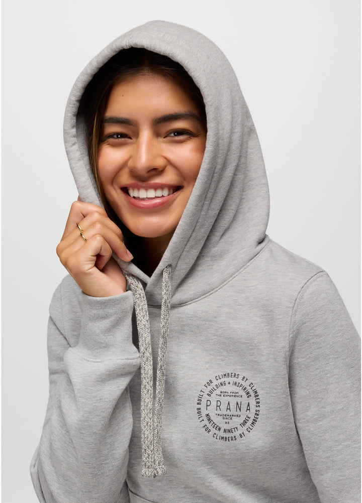 Prana Women's Everyday Graphic Hoodie | Heather Grey Simple Story