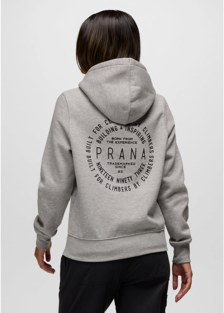 Prana Women's Everyday Graphic Hoodie | Heather Grey Simple Story