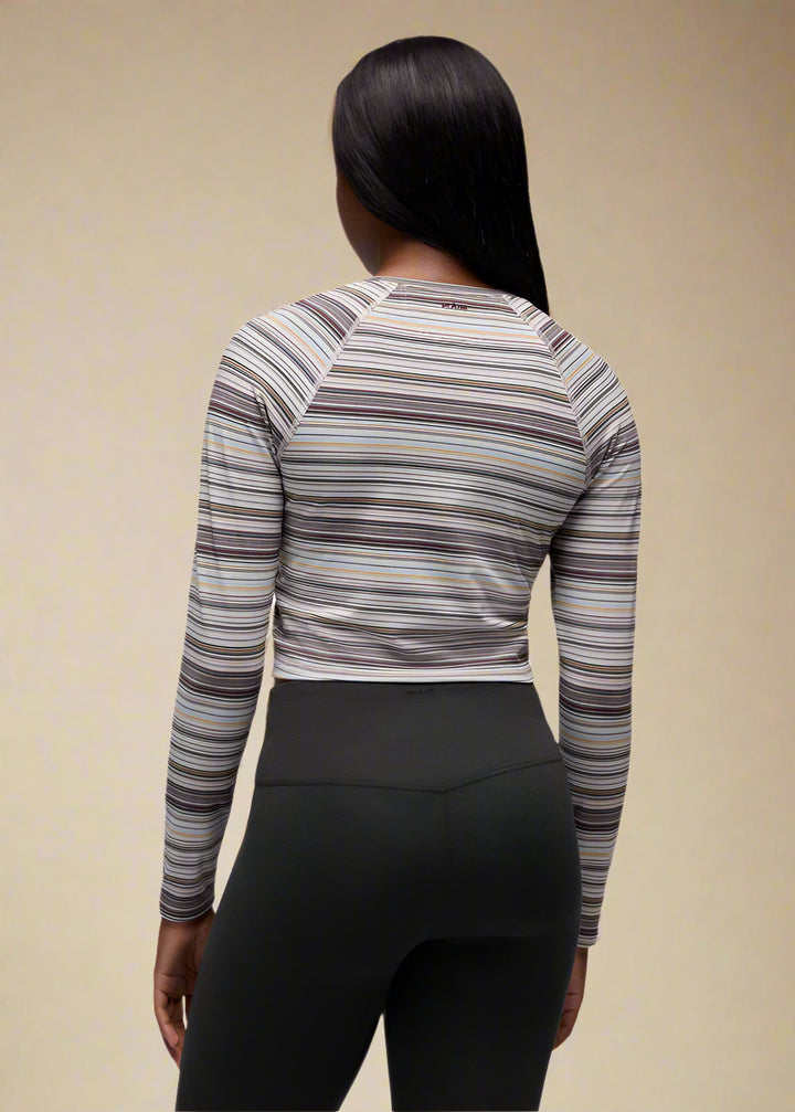 prAna Heavana Long Sleeve | Almond Microstripe