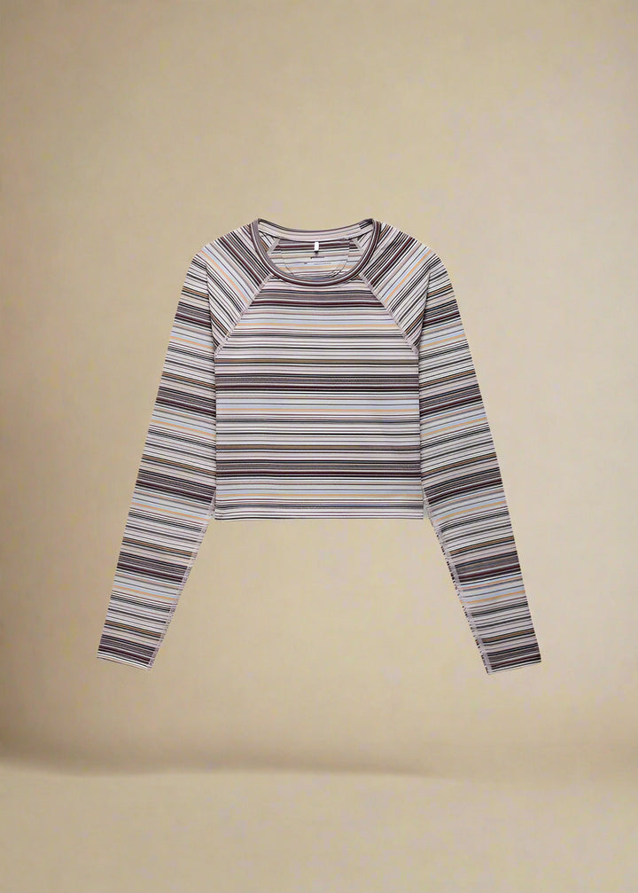 prAna Heavana Long Sleeve | Almond Microstripe