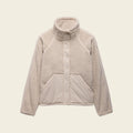 Beige prAna Encinitas Fleece quilted jacket on a white background