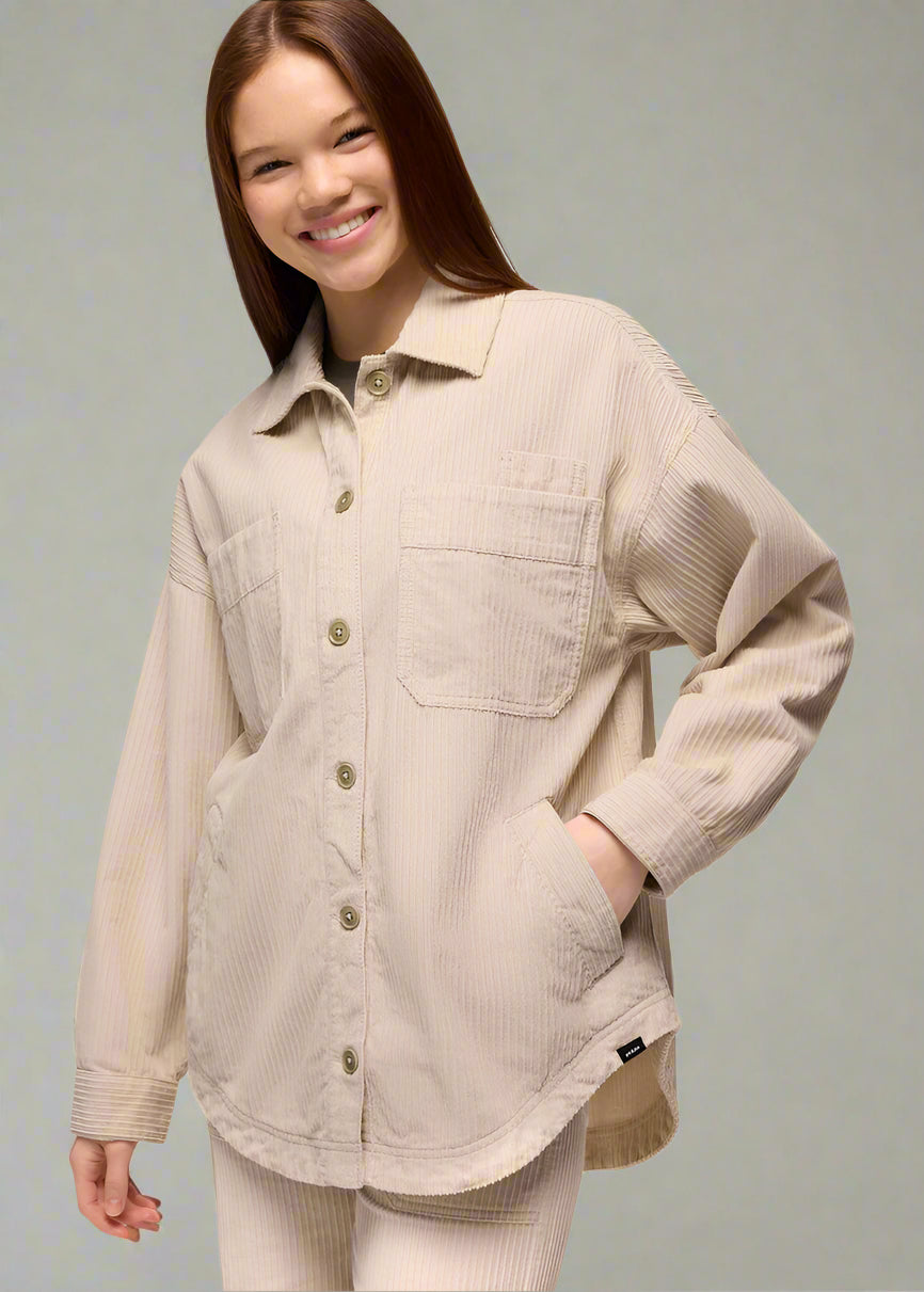 prAna Annie's Canyon Cord Shacket | Almond
