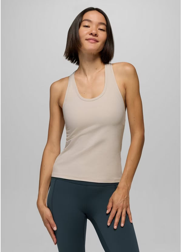 Luxara Racerback Long Tank | Almond