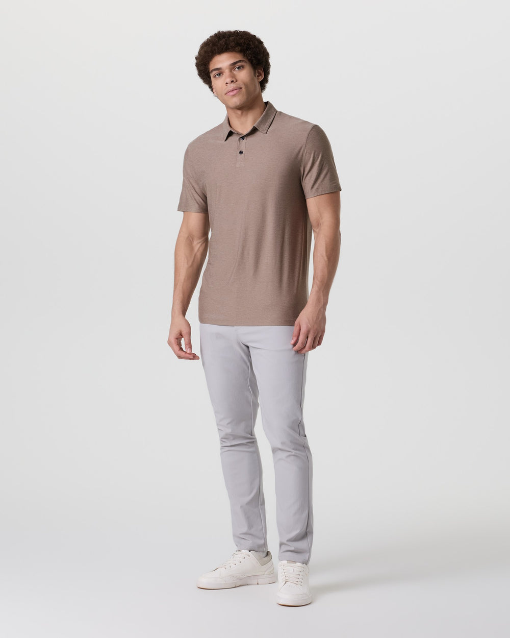 Vuori Men's Strato Tech Polo | Mocha Heather