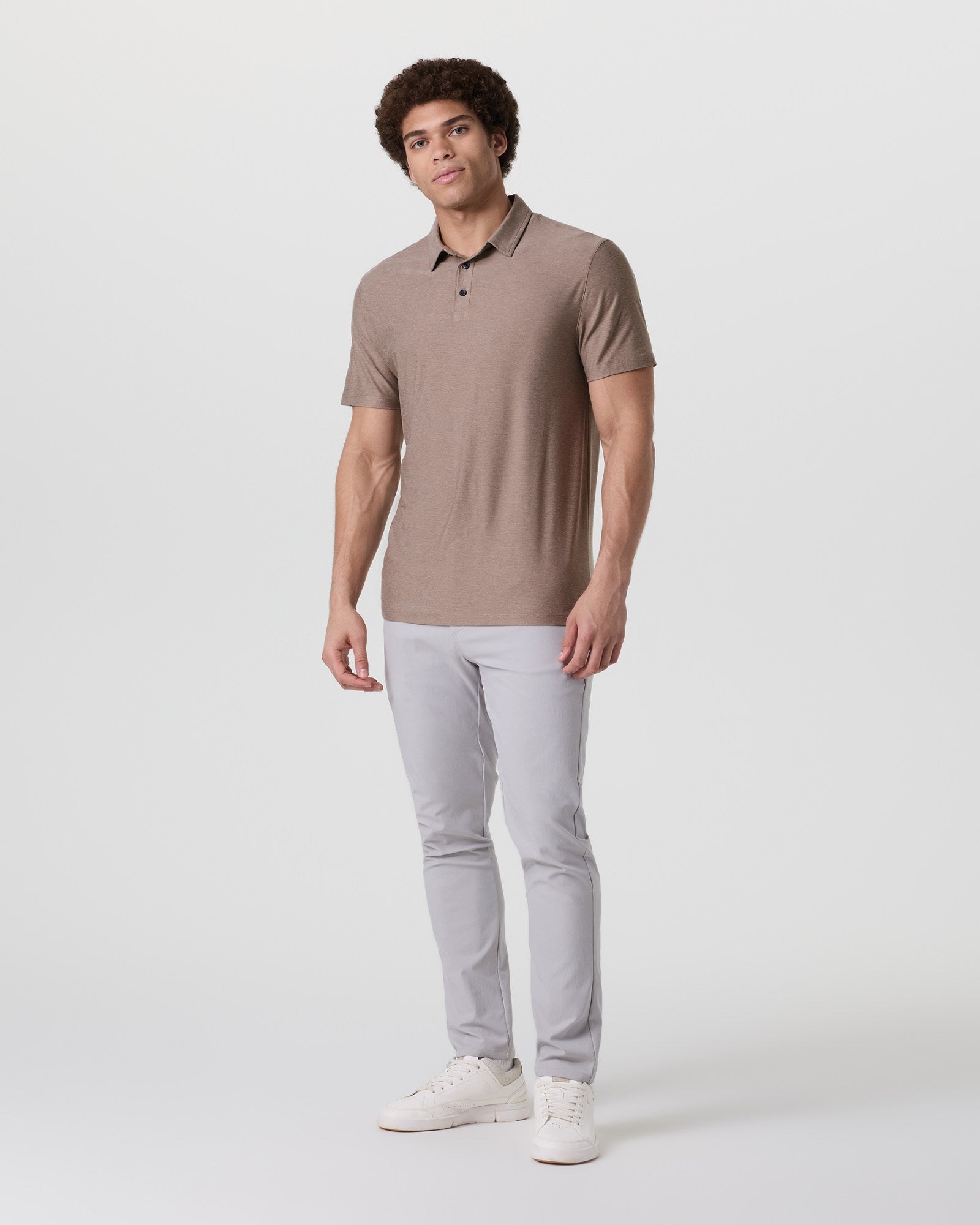 Vuori Men's Strato Tech Polo | Mocha Heather