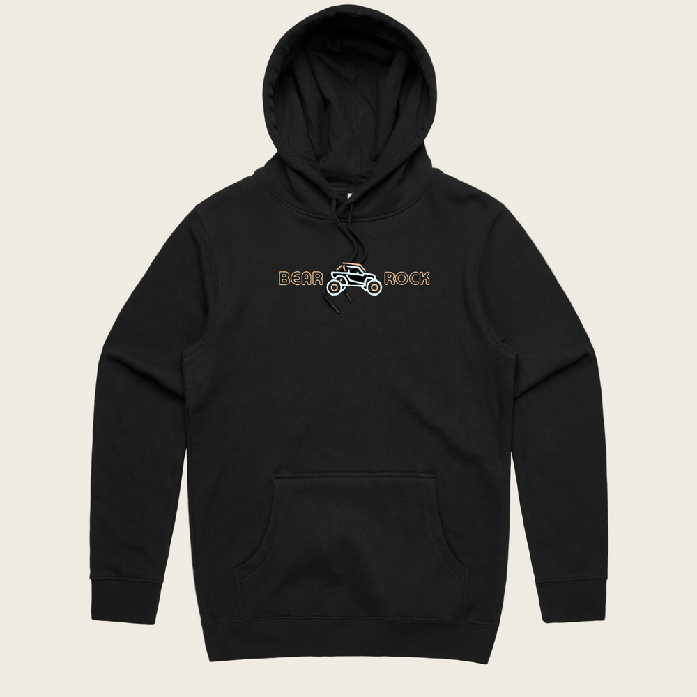 Bear Rock Premium | Great North Woods Hoodie Front | Coal
