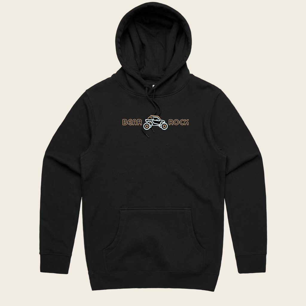 Bear Rock Premium | Great North Woods Hoodie Front | Coal