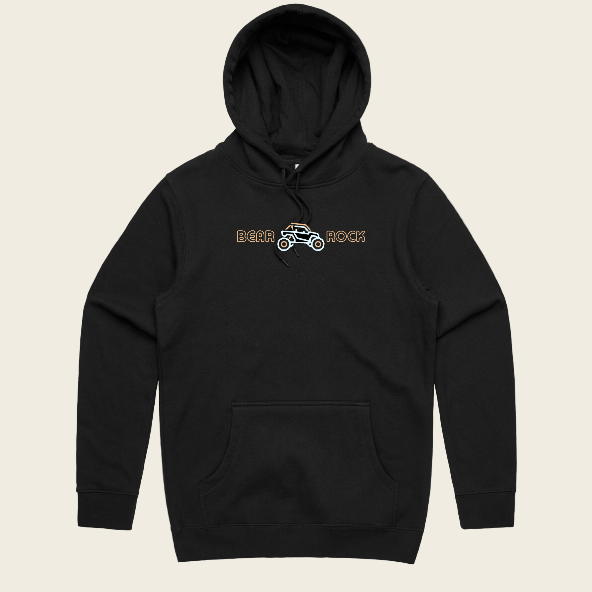 Bear Rock Premium | Great North Woods Hoodie Front | Coal