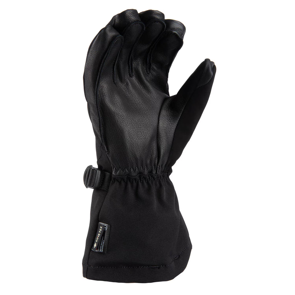 Black glove with a buckle on a white background