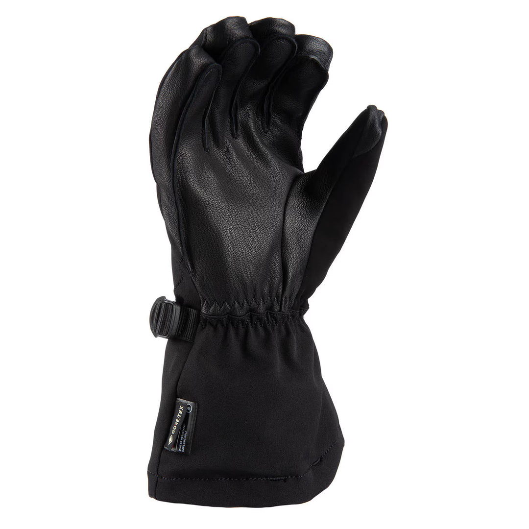 Black glove with a buckle on a white background