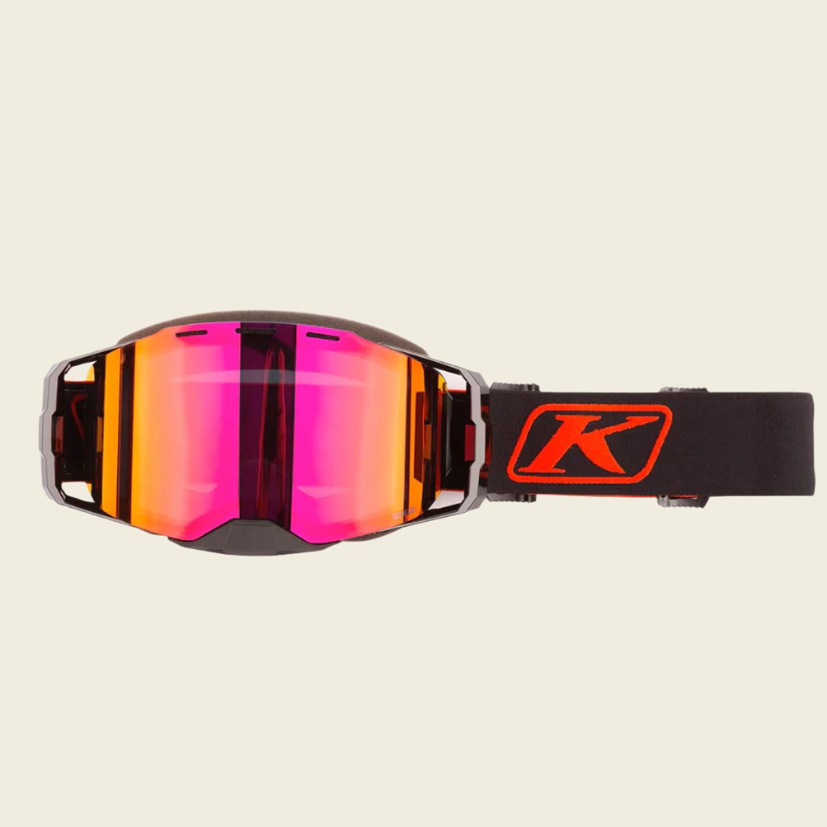 Klim Edge Goggle Focus Black Fiery Red Dark Smoke Red Mirror