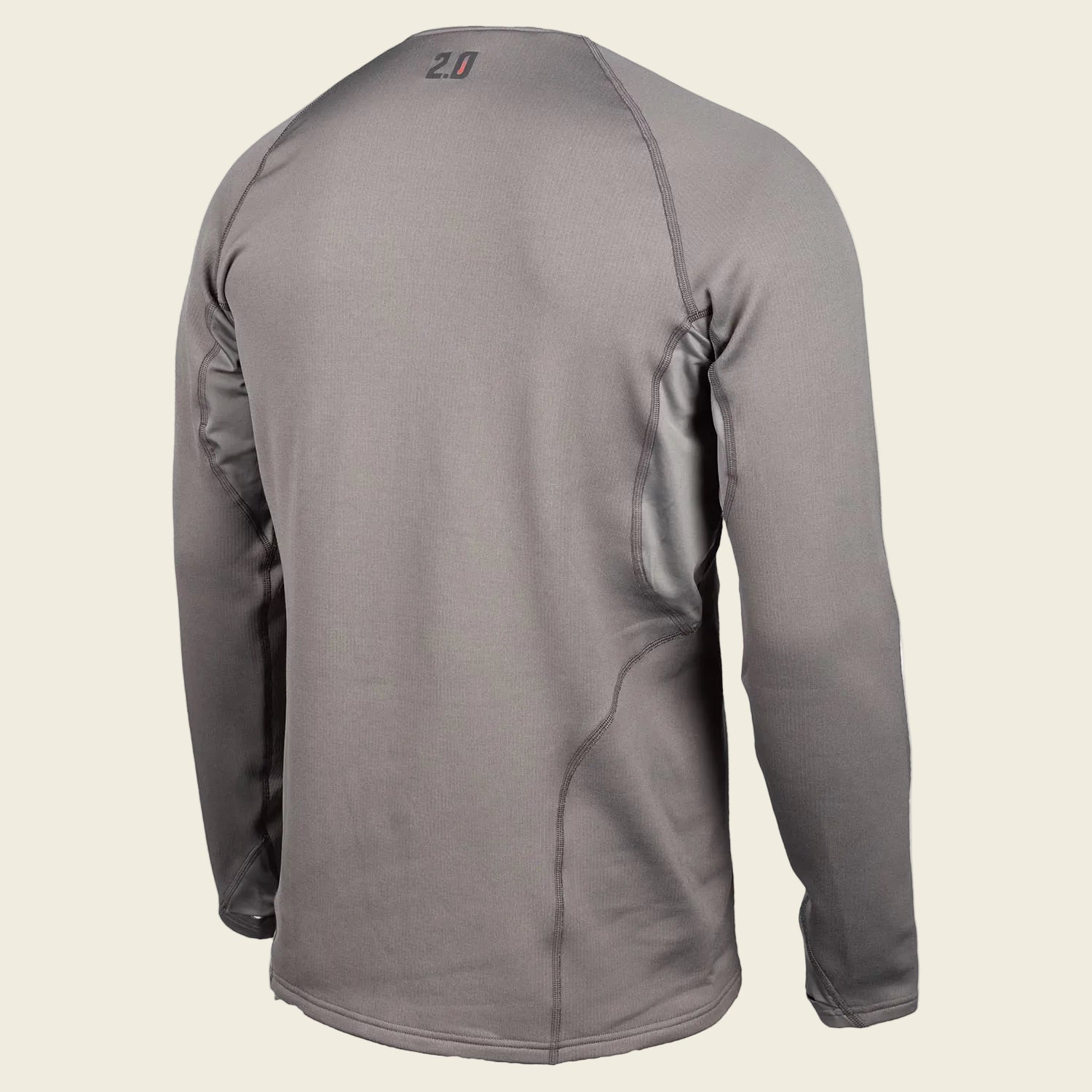 Gray long-sleeve athletic shirt on a white background