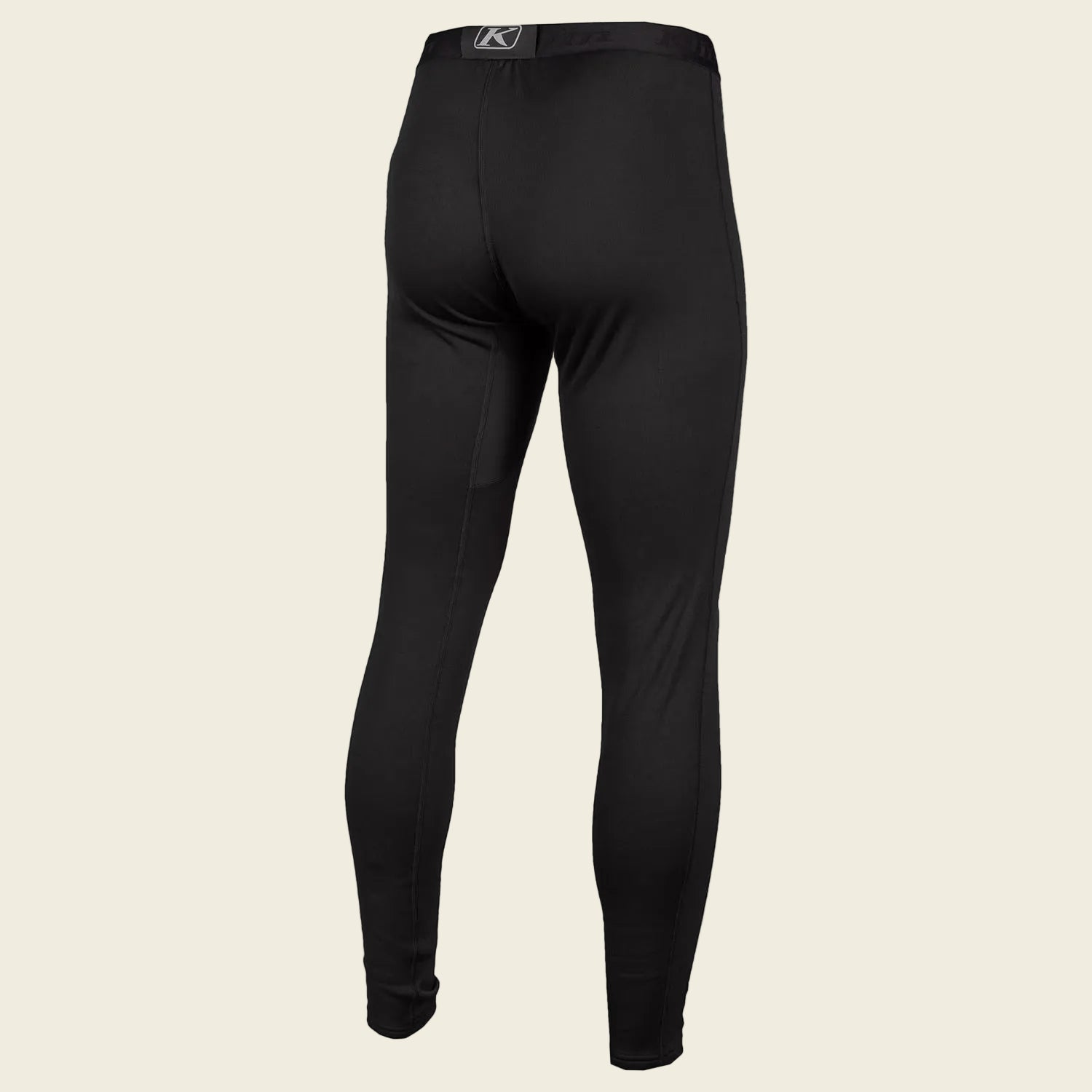 Black leggings with a brand logo on a white background