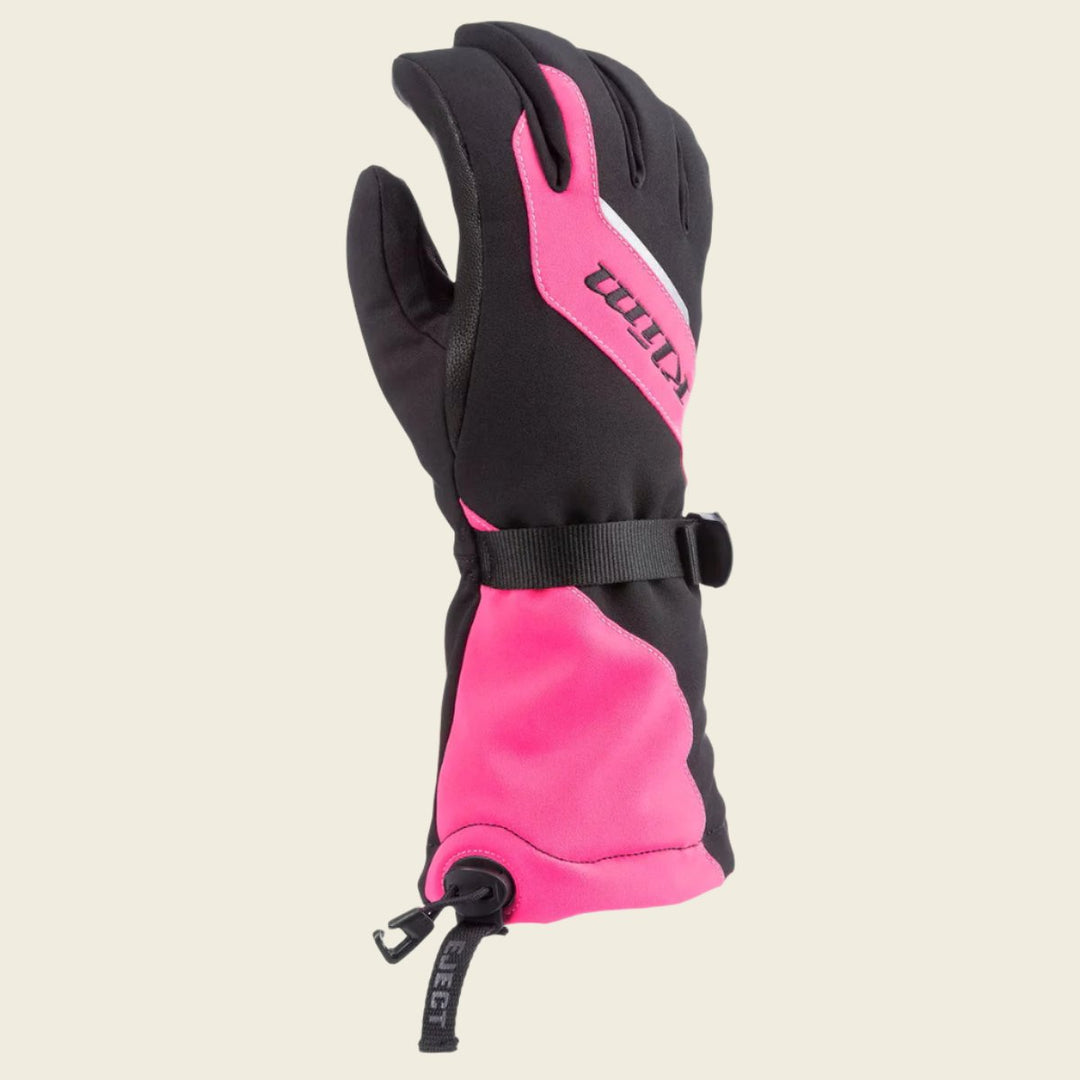 Klim Ember Gauntlet Glove Women's Pink Glo - Black