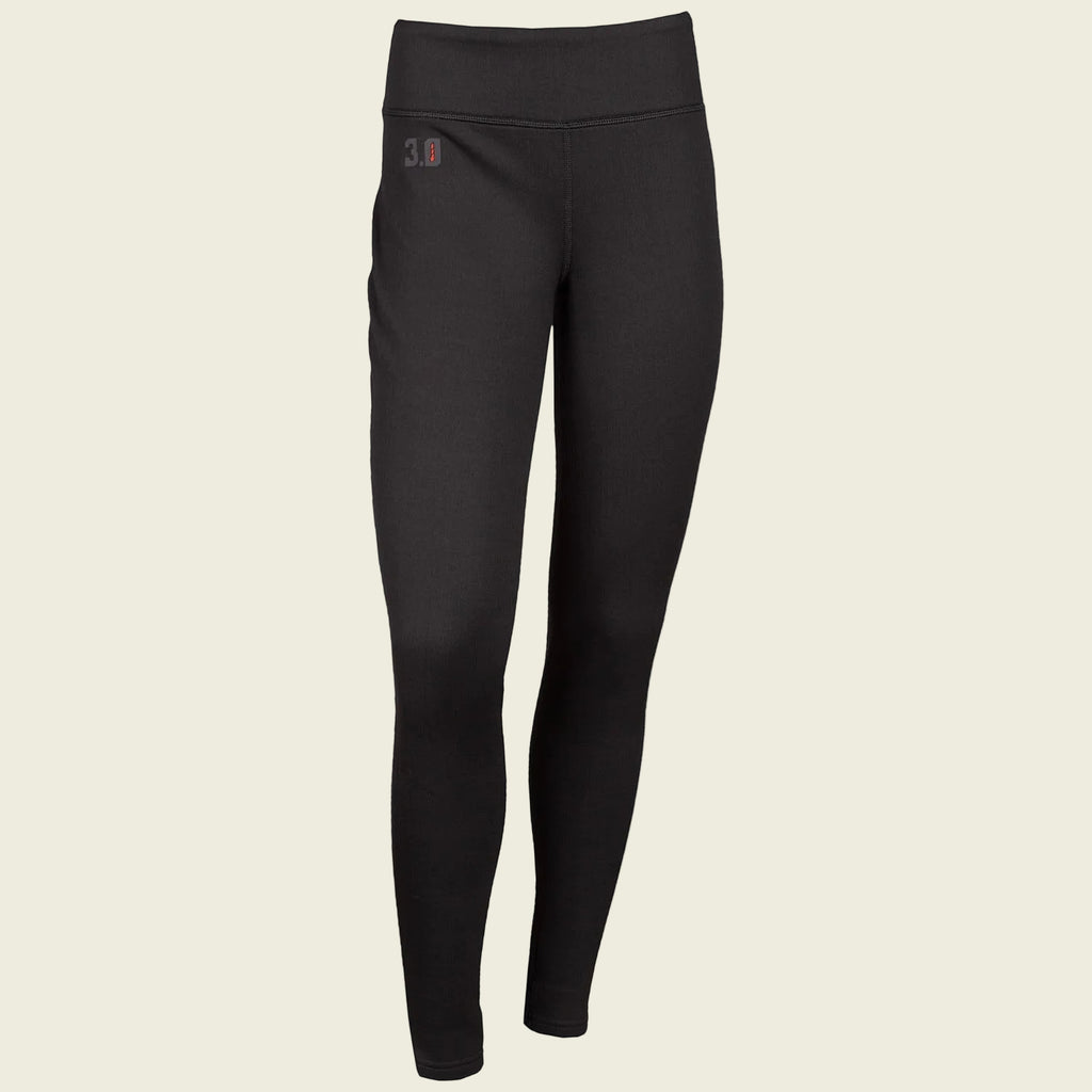 Black leggings with a brand logo on a white background