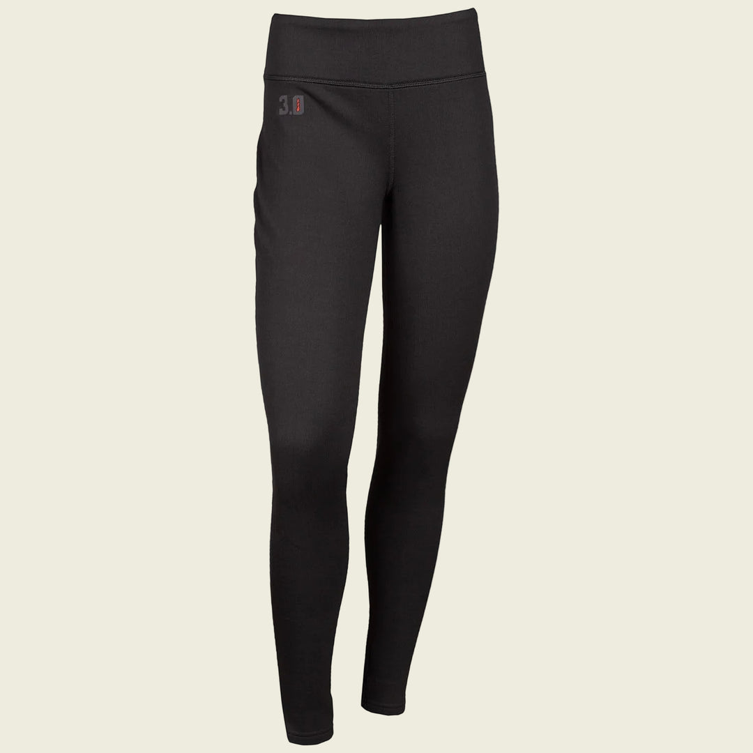 Black leggings with a brand logo on a white background