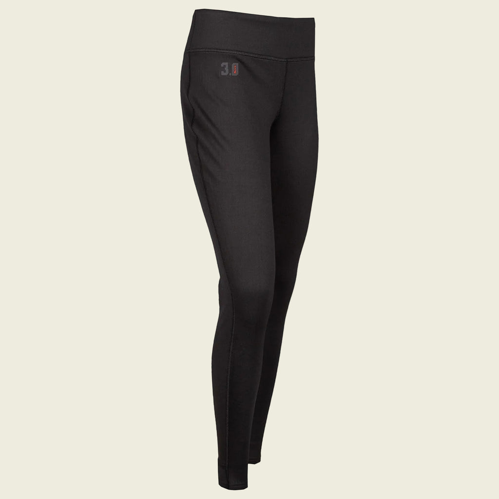 Black leggings with a brand logo on a white background