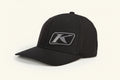 Black cap with a logo on a white background