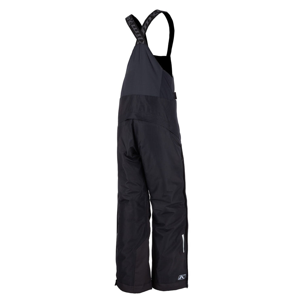 Black bib overalls on a white background