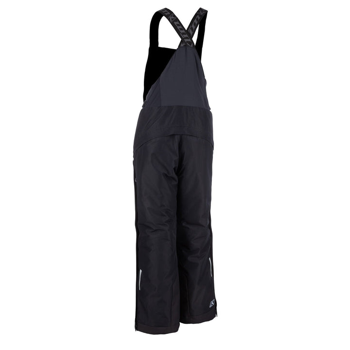 Black bib overalls on a white background