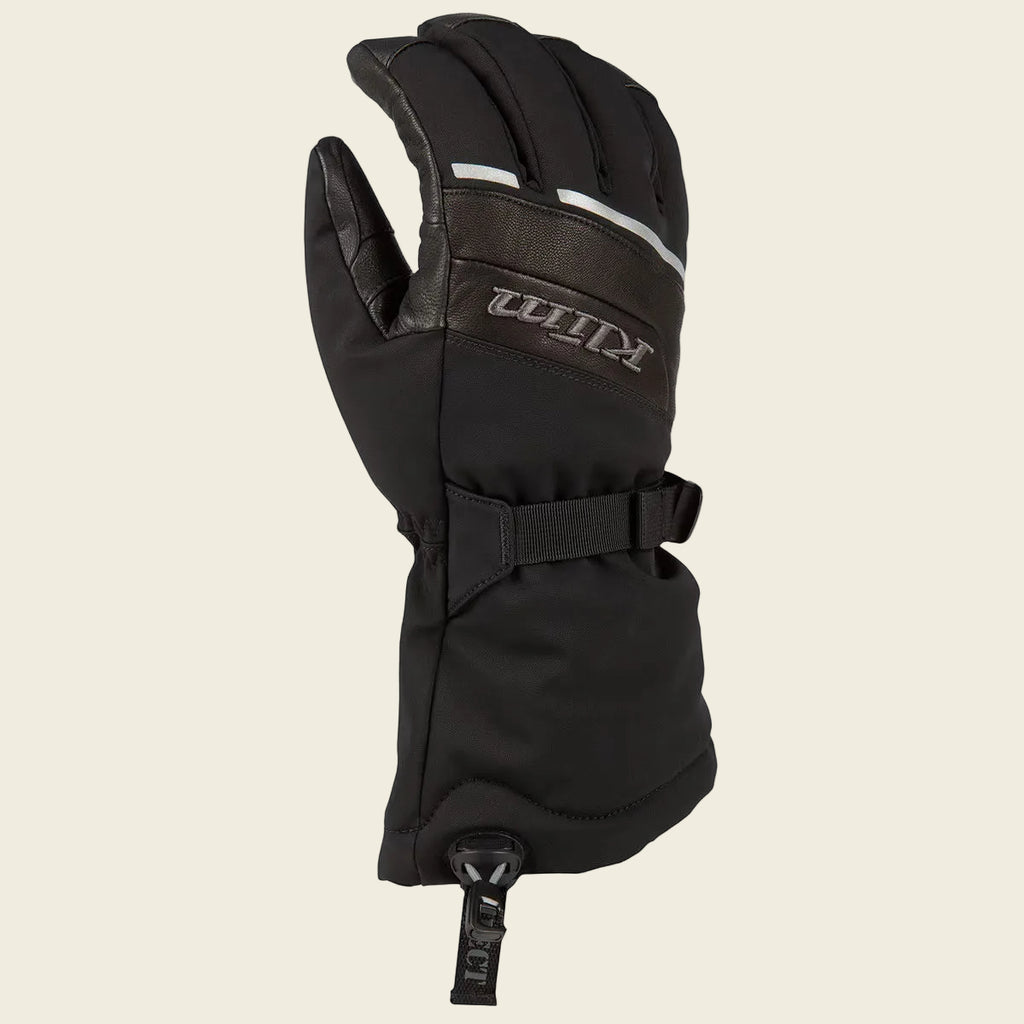 Black glove with brand logo on a white background