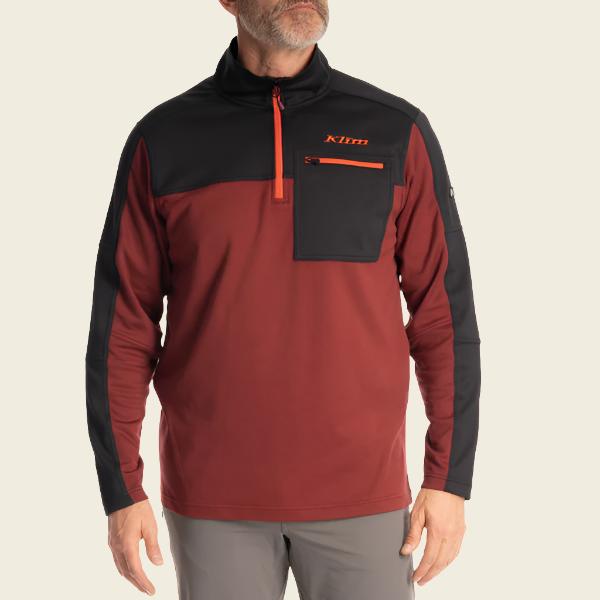 Klim Men's Glacier 1/4 Zip Cabernet - Black