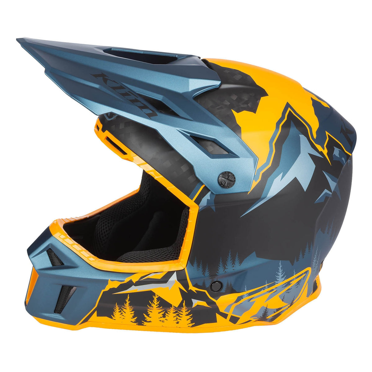 Klim F3 Carbon Helmet ECE - DNA Sunrise - Petrol