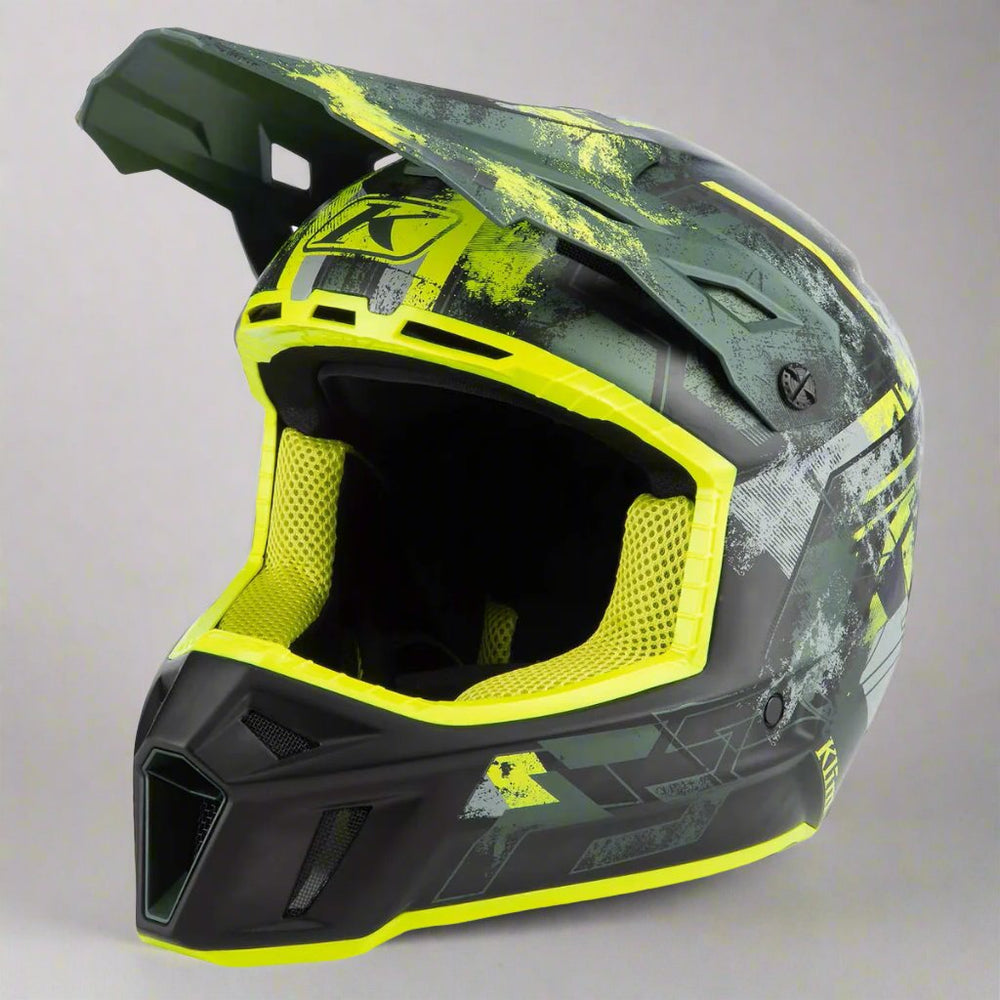 Klim F3 Carbon Helmet ECE Unruly Kombu Green - Hi-Vis